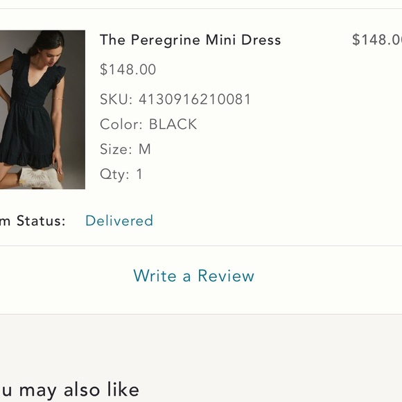 Anthropologie PEREGRINE MINI DRESS - BLACK - Picture 2 of 2